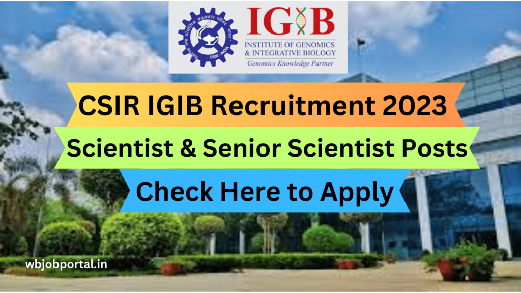 CSIR IGIB Recruitment 2023 