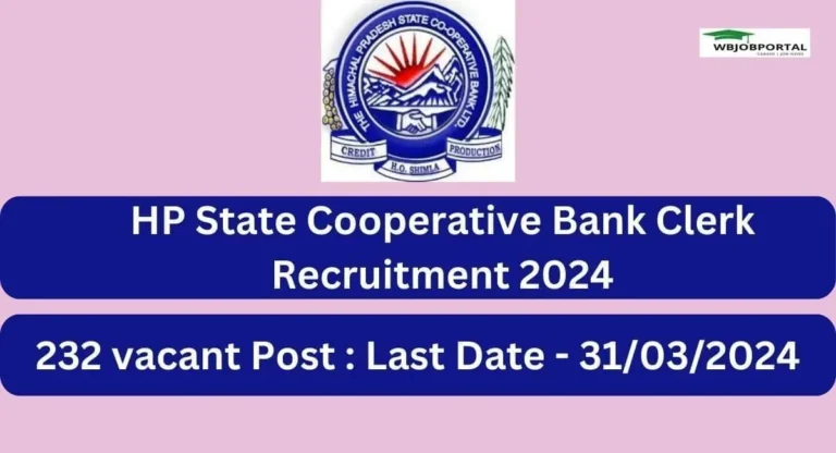 HP State Cooperative Bank Clerk Recruitment 2024
